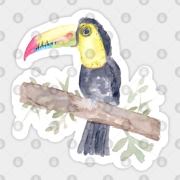 Watercolor Toucan Sticker by Harpleydesign